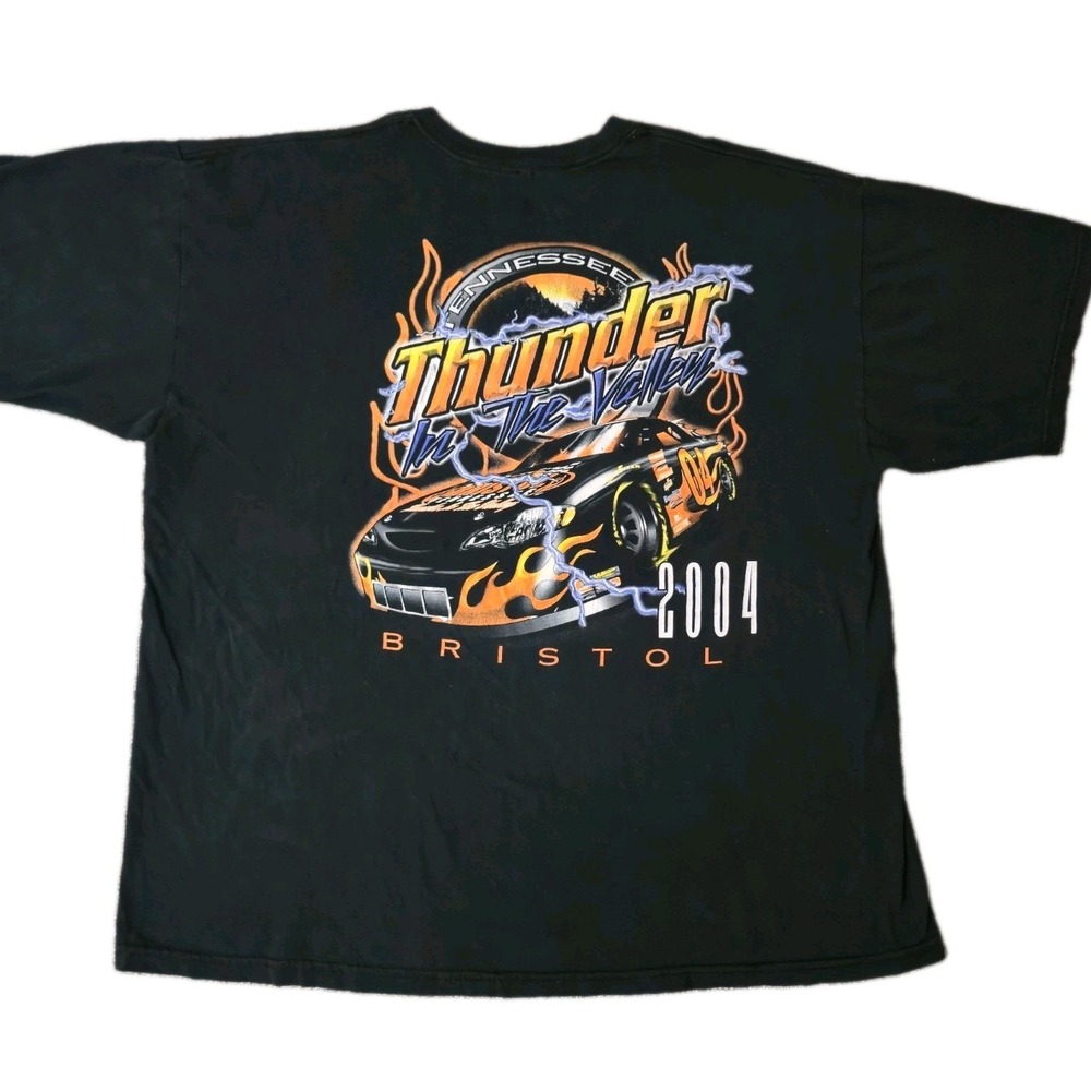 Vintage Thunder In The Valley 2004 T-Shirt Mens 2XL Bristol TN Flames Racing